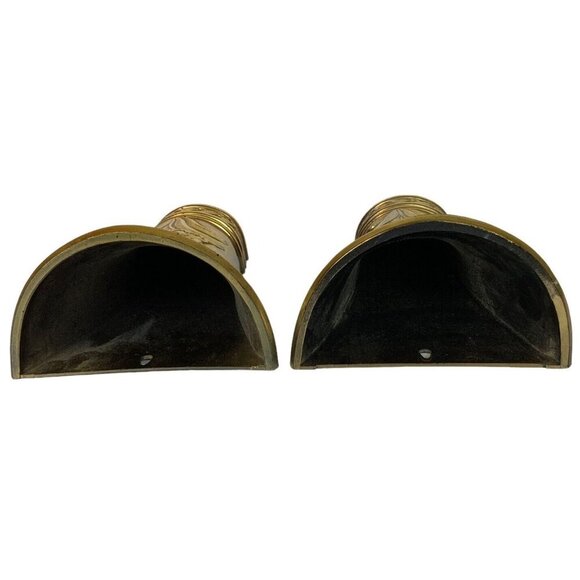 Homco Floral Embossed Wall Pockets Vases 1985 Goldtone Plastic 9.5 inch - Picture 4 of 8